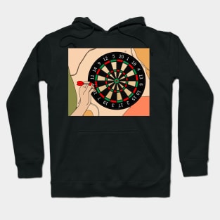 Dartboard Dart Player With Darts Arrows Hoodie